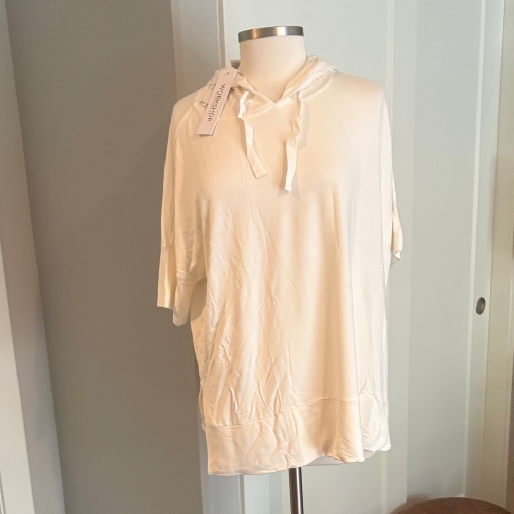 Workshop Republic Clothing white Hoodie Sweatshirt NWT